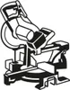 A black and white illustration of a miter saw. Voir les images du produit