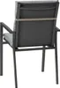 The back view of a gray outdoor chair with a light gray cushion. Produktbild-Vorschau
