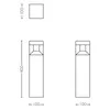 Technical drawing of a black LED bollard light with dimensions. Anteprima dell’immagine prodotto