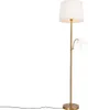 Klasyczna lampa podłogowa brązowa z białym materiałowym Podgląd zdjęcia produktu 1
