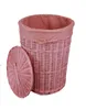 Wäschekorb Wäschetruhe Wäschetonnen weide rosa rund mit Produktbild-Vorschau 2