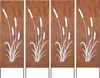 Four identical metal garden screens with a cattail design, arranged side-by-side. Produktbild-Vorschau