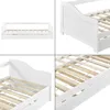 [Letto tandem 2x 90x200cm Bianco Letto estraibile Divano Anteprima dell’immagine prodotto 5