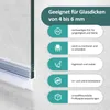 A close-up of a shower seal against a light gray background, with marketing text and icons describing its features. Anteprima dell’immagine prodotto