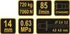 A collage of icons displaying technical specifications and features of a product. Náhľad obrázku produktu