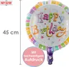 Folienballon Happy Birthday Rund Sterne 45cm – Bunter Party Produktbild-Vorschau 4