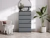 Cassettiera con 5 cassetti, antracite, A: 70 x 125 x 39 cm Anteprima dell’immagine prodotto 4