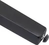 A close-up view of the bottom of a black wooden furniture leg with a black rubber foot attached. Produktbild-Vorschau