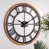 Opviq, Roman - Black, Dekorative Metall-Wanduhr, Schwarz, Produktbild-Vorschau 1