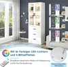 okwish Vitrine Highboard Standvitrine mit 3 Schubladen und Produktbild-Vorschau 4
