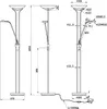 Technical drawings and dimensions of a floor lamp. Anteprima dell’immagine prodotto