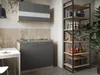 Küche Miniküche Singleküche Pantry Eiche Sägerau Grau Merle Produktbild-Vorschau 1