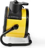 A side view of a yellow industrial fan heater on a white background. Produktbild-Vorschau
