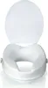 A white toilet seat riser with a lid, shown from the front. Anteprima dell’immagine prodotto