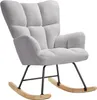 Fauteuil à bascule TORVE rembourré - Bouclé gris clair Voir les images du produit 8