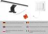 A product image showing a light fixture, a wall switch, and connection accessories, with multilingual text describing direct connection to a wall switch. Produktbild-Vorschau