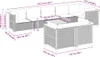 vidaXL 9-tlg. Garten-Sofagarnitur mit Kissen Schwarz Poly Produktbild-Vorschau 8