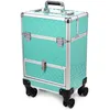Kosmetikkoffer auf Rollen Aluminium Türkis Silber 40L Produktbild-Vorschau 7
