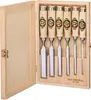 A set of six chisels in a wooden box. Podgląd zdjęcia produktu