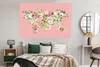 MuchoWow® Poster Weltkarte - Rosen - Anemone - Rosa 180x120 Produktbild-Vorschau 4