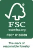 A green background with the FSC logo and text. Produktbild-Vorschau