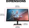 A diagram showing the dimensions of a computer monitor. Produktbild-Vorschau