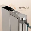 Close-up of a shower door hinge mechanism with measurement indicators. Podgląd zdjęcia produktu