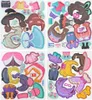 A collage of magnetic dress-up doll pieces, featuring various outfits and accessories. Produktbild-Vorschau