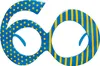 Lunettes de fête pour le 60e anniversaire rayées et à pois Voir les images du produit 2