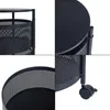 A collage of four close-up images of a black, three-tiered rolling cart. Náhľad obrázku produktu