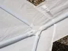 Close-up view of a white tent frame joint and fabric. Náhled obrázku produktu