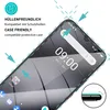 A close-up of a smartphone screen protector being advertised, with text highlighting its case-friendly feature. Produktbild-Vorschau