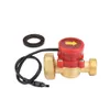 A brass and red water flow switch with a black wire and a black gasket on a white background. Anteprima dell’immagine prodotto