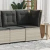 Design Garten-Ecksofa mit Kissen Hellgrau Poly Rattan, Produktbild-Vorschau 1