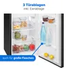 Interior view of a refrigerator with food items and drinks on shelves and door compartments. Produktbild-Vorschau