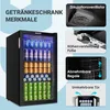 A beverage cooler with various features highlighted with text and inset images. Produktbild-Vorschau