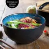 Ramen-Schalen-Set, 2er, Keramik, blau, mit Deckel & Löffel Produktbild-Vorschau