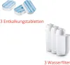 A product shot showing cleaning tablets and water filters. Produktbild-Vorschau