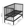 Beistellbett 60x120 cm mit Umbauseite & Rollen -BLACK Produktbild-Vorschau 22