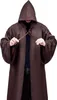 Umhang mit Kapuze Herren Robe Halloween Kostüm Braun S Produktbild-Vorschau 4