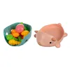 A toy hedgehog with removable spikes and a basket of toy fruits and vegetables. Náhľad obrázku produktu