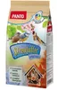 A bag of bird food with images of birds and a birdhouse. Produktbild-Vorschau
