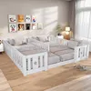 ProximaX Weißes Doppelbodenbett mit Zaun 90x200cm, Produktbild-Vorschau 2