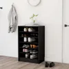 vidaXL Botník černý 60x35x92 cm Dřevěný materiál Náhled obrázku produktu 2