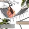 Verk 27124 Hamaka Houpací síť dřevo 200 x 100 cm šedá Náhled obrázku produktu 9