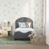 vidaXL Kinderbettgestell mit Kopfteil Dunkelgrau 70 x 140 Produktbild-Vorschau 3