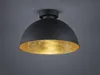 A black ceiling lamp with a gold interior is shown against a gray background. Anteprima dell’immagine prodotto