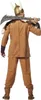 A person wearing a Viking costume, viewed from the back, holding a sword over their shoulder. Voir les images du produit