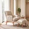 Relaxsessel mit Hocker Verstellbare Rückenlehne Weiß für Produktbild-Vorschau 1