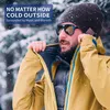 A man wearing a beanie and jacket in a snowy environment, pulling up his jacket. Anteprima dell’immagine prodotto